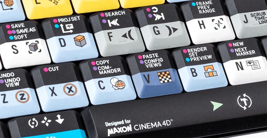 Cinema 4D Silver Slimline Keyboard – Windows - Two Horn