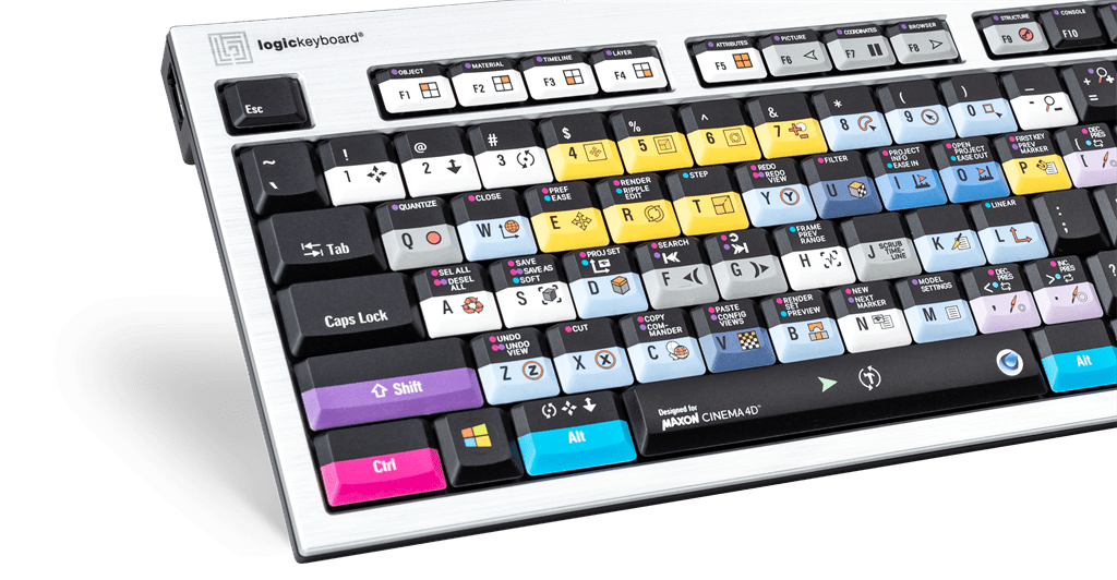 Cinema 4D Silver Slimline Keyboard – Windows - Two Horn