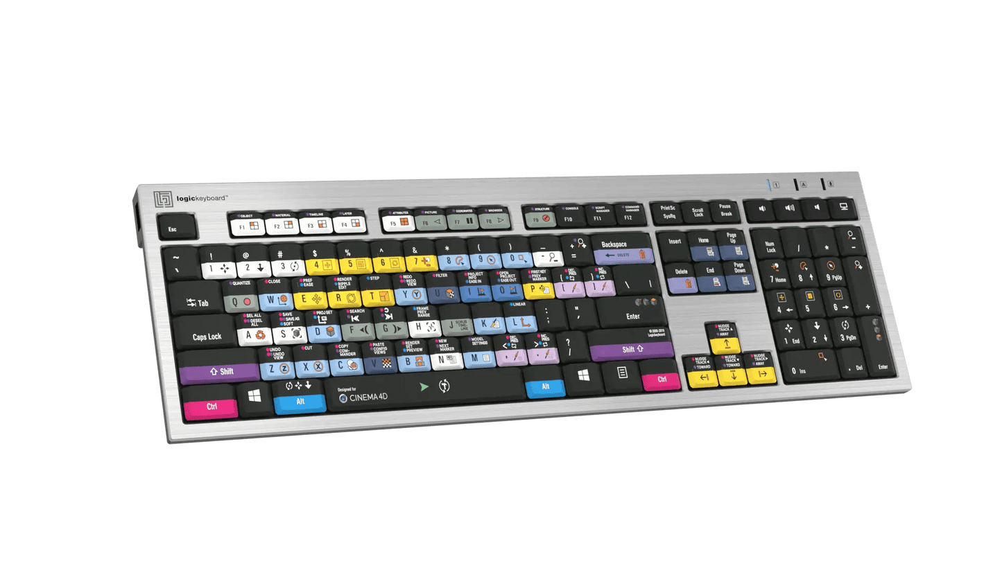 Cinema 4D Silver Slimline Keyboard – Windows - Two Horn