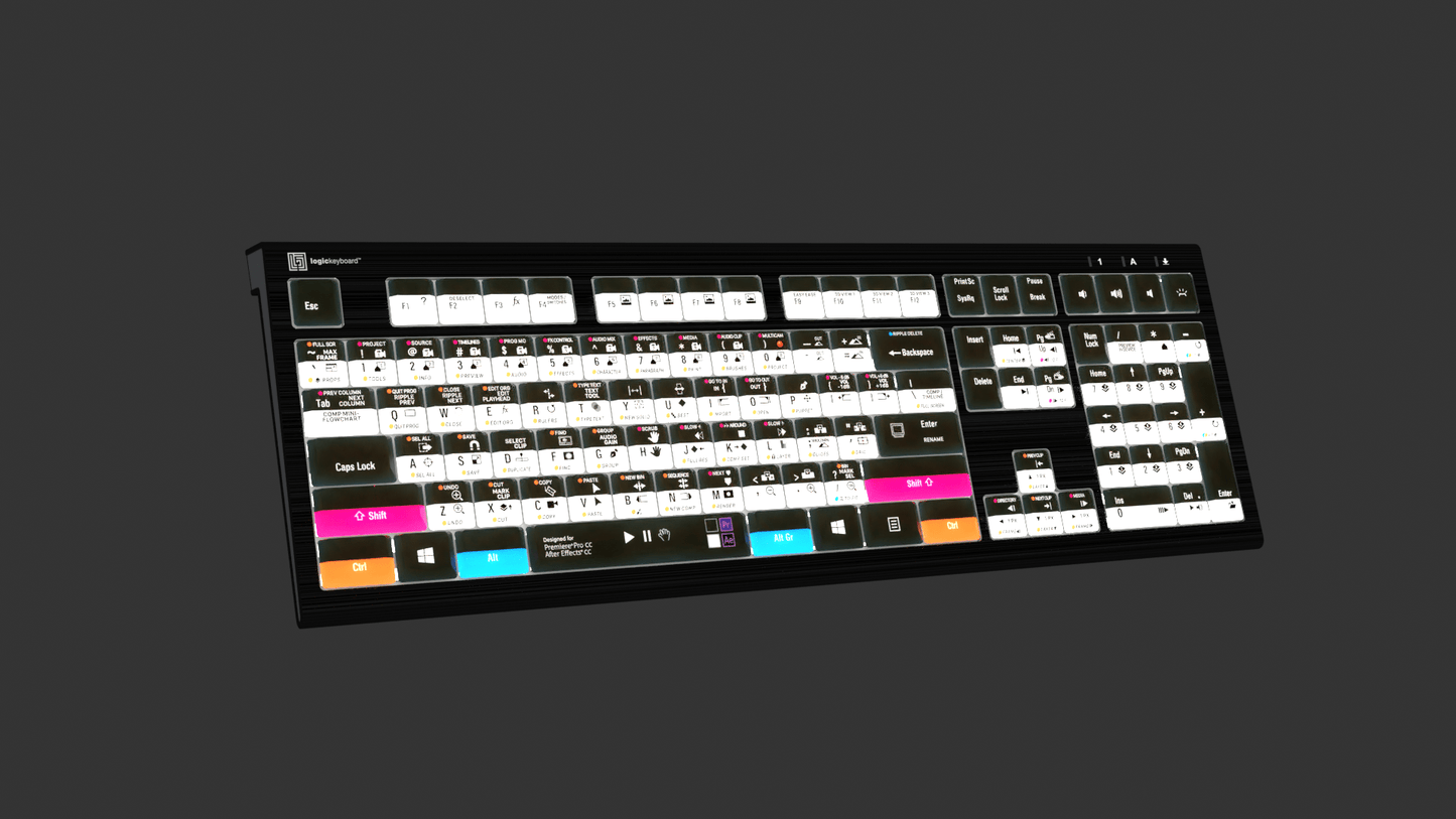 Premiere Pro and After Effects We call it Adobe Filmmaker ASTRA2 Backlit Keyboard – Windows - Two Horn