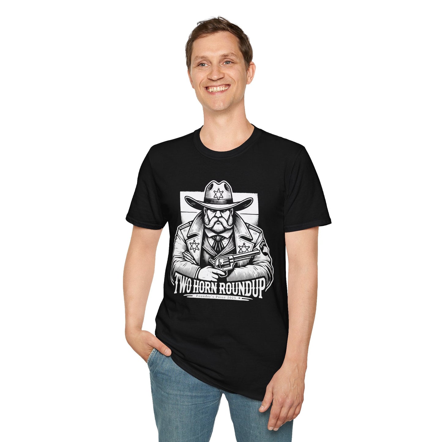 Two Horn Roundup Founder's Limited Edition 2025 Unisex Softstyle T-Shirt - Two Horn