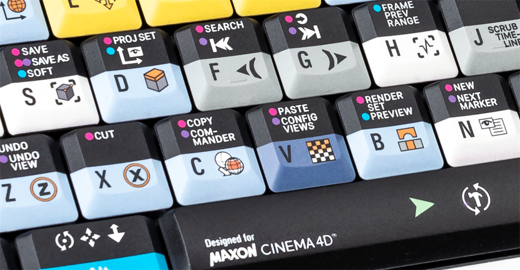 Cinema 4D Silver Slimline Keyboard – Windows