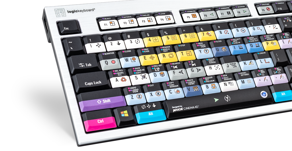 Cinema 4D Silver Slimline Keyboard – Windows