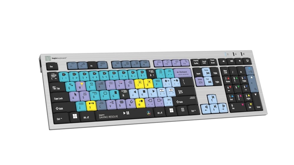 DaVinci Resolve Silver Slimline Keyboard - Windows - Two Horn