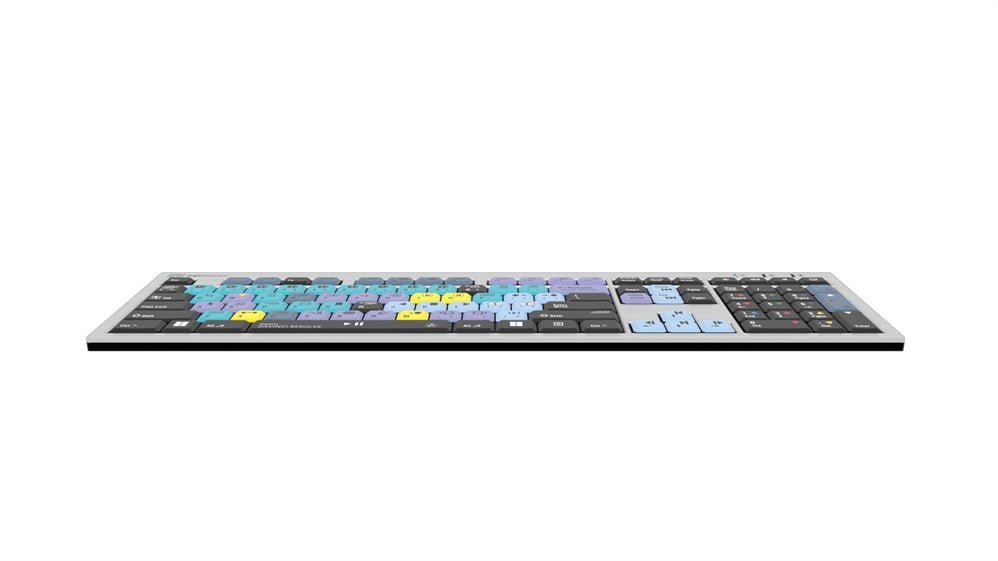 DaVinci Resolve Silver Slimline Keyboard - Windows - Two Horn
