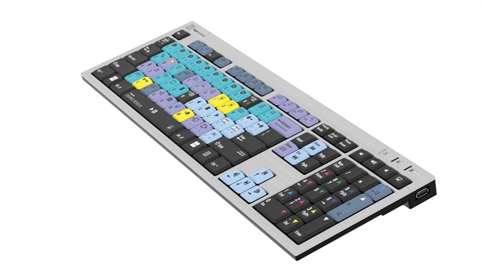 DaVinci Resolve Silver Slimline Keyboard - Windows - Two Horn