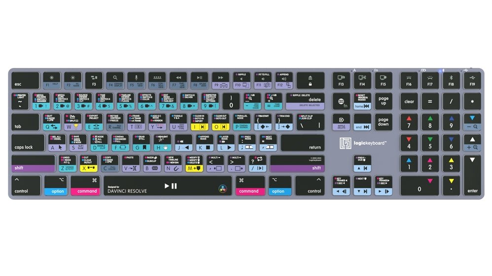 DaVinci Resolve TITAN Wireless Backlit Keyboard - Mac - Two Horn